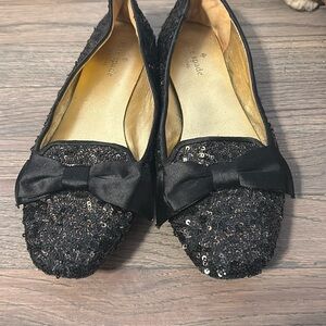 Black sparkles Kate spade size 8 flats